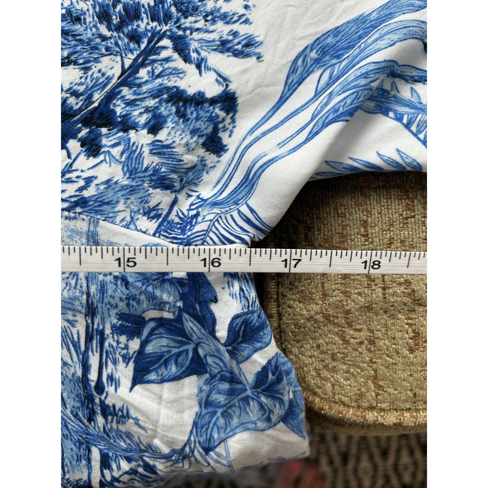 Baltic Born Byron Blue White Tropical Resort Wear Wide Leg Tie Front Jumpsuit XL - Picture 11 of 14